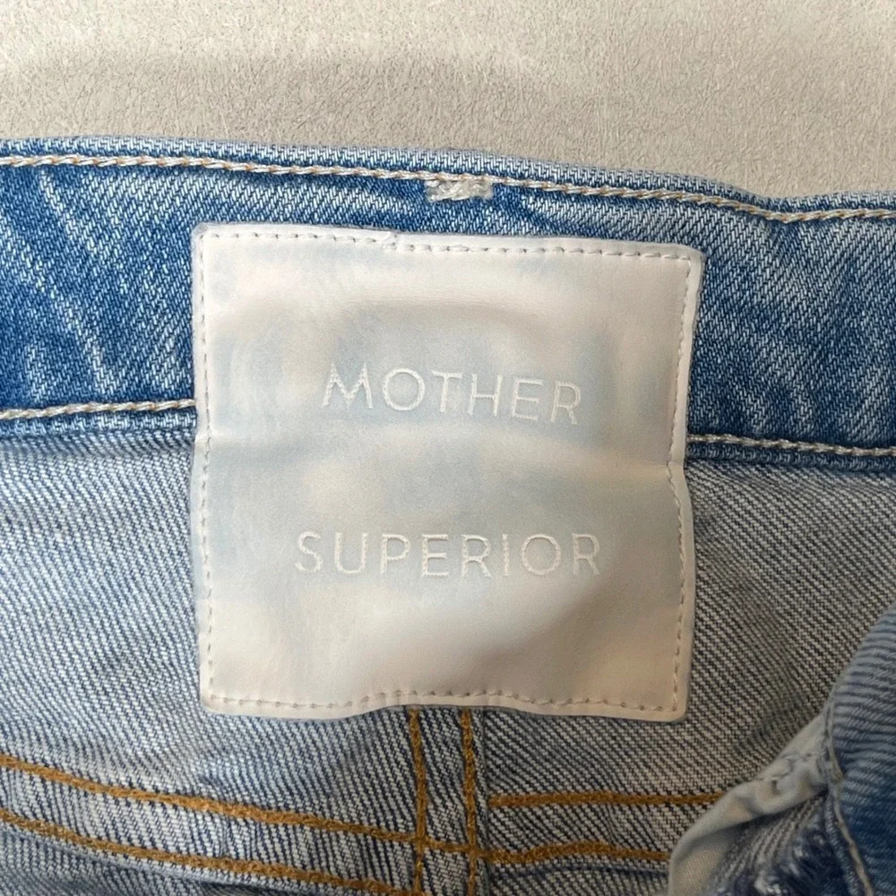 Mother The Tomcat Jeans Women 26 Light Blue Distressed Straight Leg Confession‎